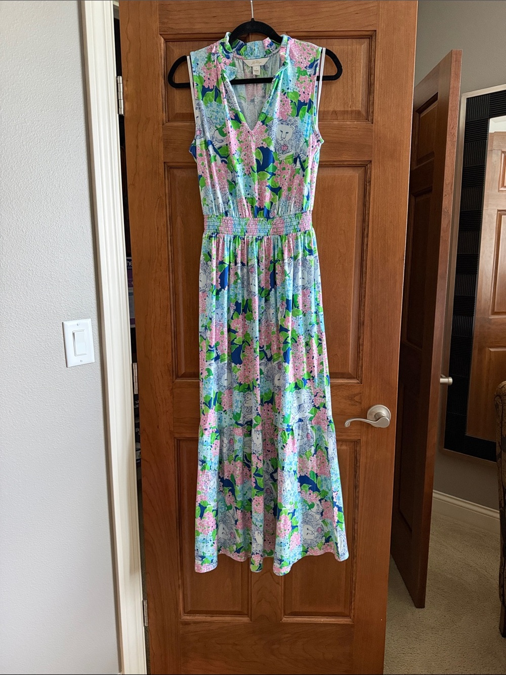 Lilly Pulitzer Amiria Sleeveless Floral Maxi Dress in Blue, Pink & Green - Picture 5 of 6